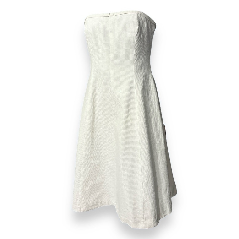 RALPH LAUREN BLUE LABEL Strapless Textured Cotton Fit & Flare Dress